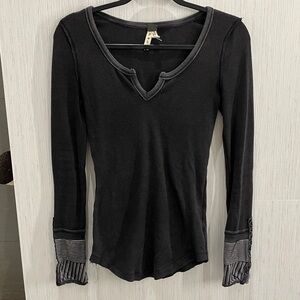 Free People Longsleeve Waffle T-Shirt